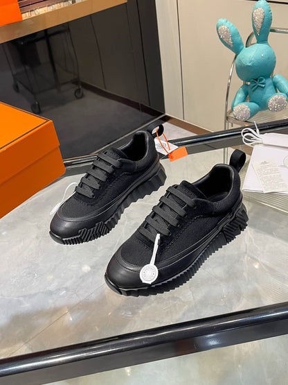 H Striped Leather Sneakers - men's shoes, detail view 3 | LUXIUM MARKET