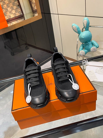 H Striped Leather Sneakers - men's shoes, detail view 6 | LUXIUM MARKET