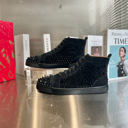 High-Top Black Studded Sheep King Sneakers - men's shoes | LUXIUM MARKET