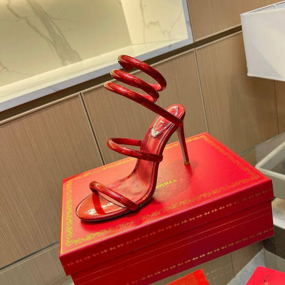 Velvet Snake Crystal Sandals - women's shoes | LUXIUM MARKET