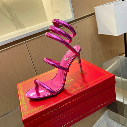 Velvet Snake Crystal Sandals - women's shoes | LUXIUM MARKET
