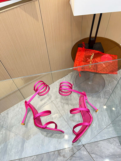 Silk Snake Crystal Sandals - women's shoes, detail view 7 | LUXIUM MARKET