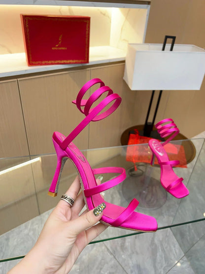 Silk Snake Crystal Sandals - women's shoes, detail view 6 | LUXIUM MARKET