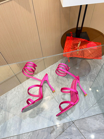 Silk Snake Crystal Sandals - women's shoes, detail view 4 | LUXIUM MARKET