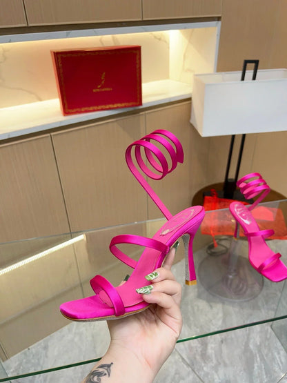 Silk Snake Crystal Sandals - women's shoes, detail view 5 | LUXIUM MARKET