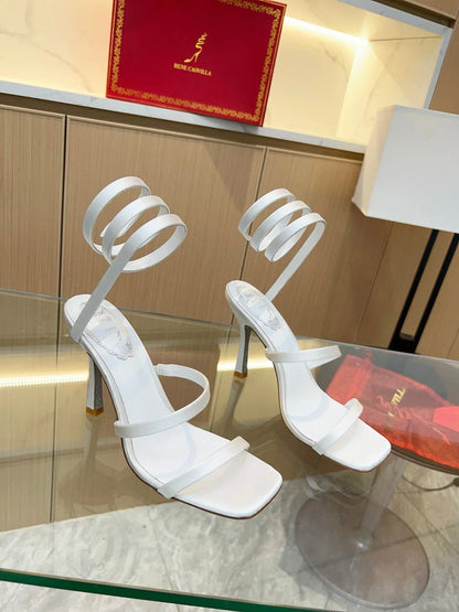 Silk Snake Crystal Sandals - women's shoes, detail view 9 | LUXIUM MARKET