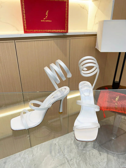 Silk Snake Crystal Sandals - women's shoes, detail view 6 | LUXIUM MARKET