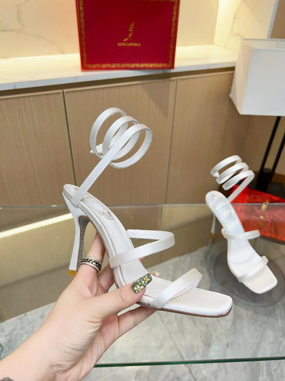 Silk Snake Crystal Sandals - women's shoes, detail view 7 | LUXIUM MARKET