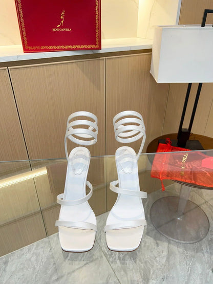 Silk Snake Crystal Sandals - women's shoes, detail view 2 | LUXIUM MARKET