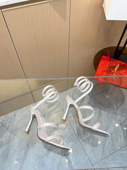 Silk Snake Crystal Sandals - women's shoes, detail view 5 | LUXIUM MARKET