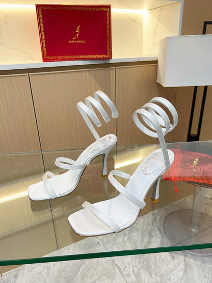 Silk Snake Crystal Sandals - women's shoes, detail view 8 | LUXIUM MARKET