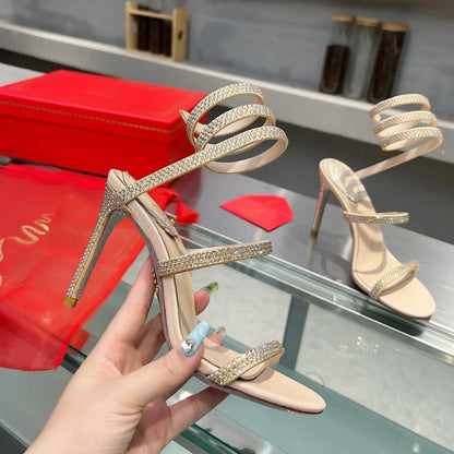 Silk Snake Crystal Sandals - women's shoes | LUXIUM MARKET