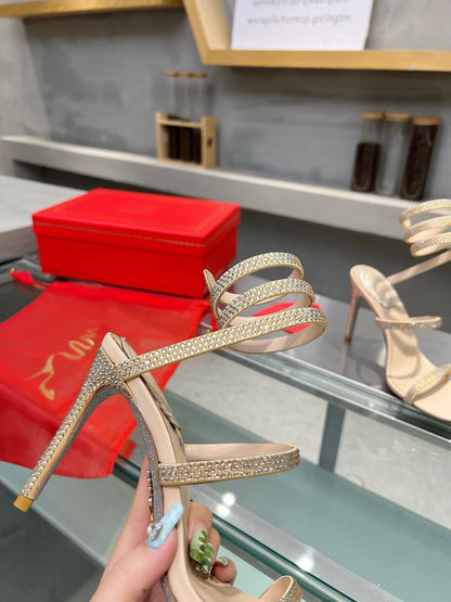 Silk Snake Crystal Sandals - women's shoes, detail view 5 | LUXIUM MARKET