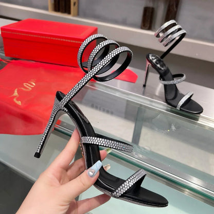 Silk Snake Crystal Sandals - women's shoes | LUXIUM MARKET