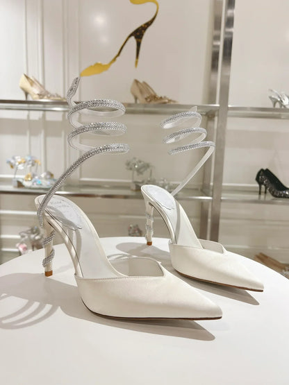 Cleo Snake-Design Heels - women's shoes, detail view 8 | LUXIUM MARKET
