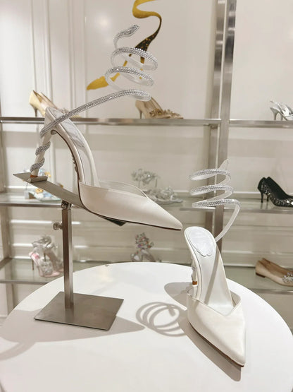 Cleo Snake-Design Heels - women's shoes, detail view 6 | LUXIUM MARKET