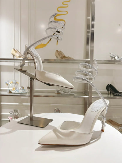 Cleo Snake-Design Heels - women's shoes, detail view 4 | LUXIUM MARKET