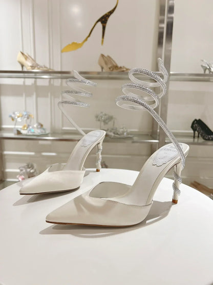 Cleo Snake-Design Heels - women's shoes, detail view 9 | LUXIUM MARKET