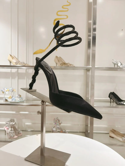 Cleo Snake-Design Heels - women's shoes, detail view 3 | LUXIUM MARKET