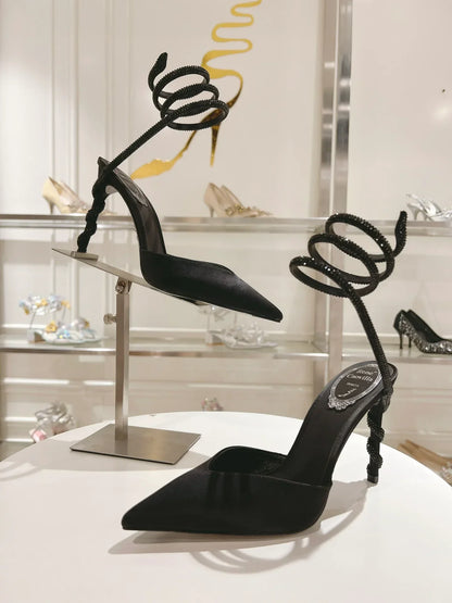 Cleo Snake-Design Heels - women's shoes, detail view 4 | LUXIUM MARKET