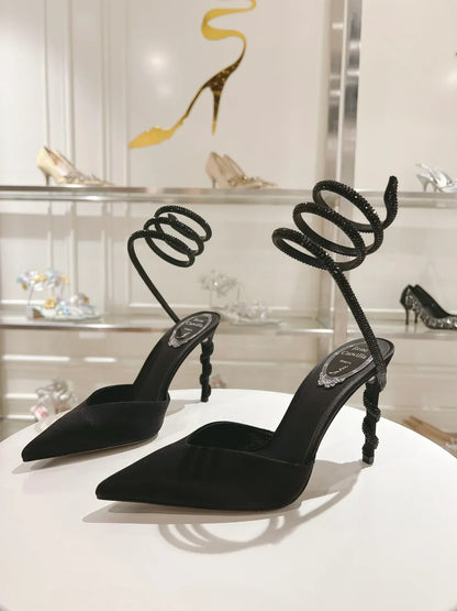 Cleo Snake-Design Heels - women's shoes, detail view 7 | LUXIUM MARKET