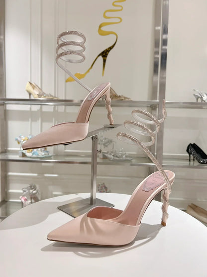 Cleo Snake-Design Heels - women's shoes, detail view 4 | LUXIUM MARKET