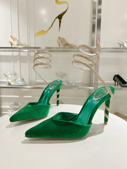 Cleo Snake-Design Heels - women's shoes, detail view 8 | LUXIUM MARKET