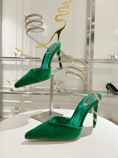 Cleo Snake-Design Heels - women's shoes, detail view 3 | LUXIUM MARKET