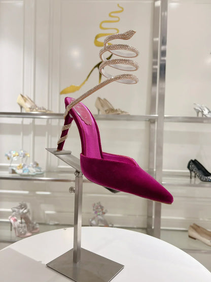 Cleo Snake-Design Heels - women's shoes, detail view 4 | LUXIUM MARKET
