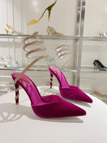 Cleo Snake-Design Heels - women's shoes, detail view 2 | LUXIUM MARKET