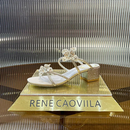 Lace Flower Crystal Sandals - women's shoes, detail view 6 | LUXIUM MARKET