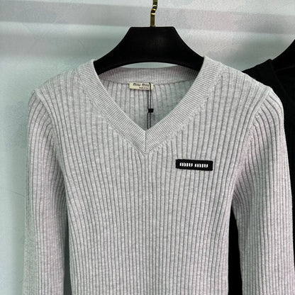 Ribbed High-Neck Wool Sweater - women's clothing, detail view 3 | LUXIUM MARKET
