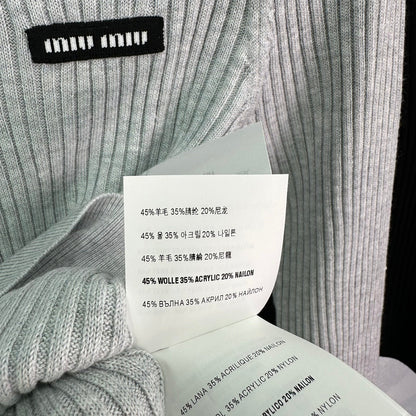 Ribbed High-Neck Wool Sweater - women's clothing, detail view 7 | LUXIUM MARKET