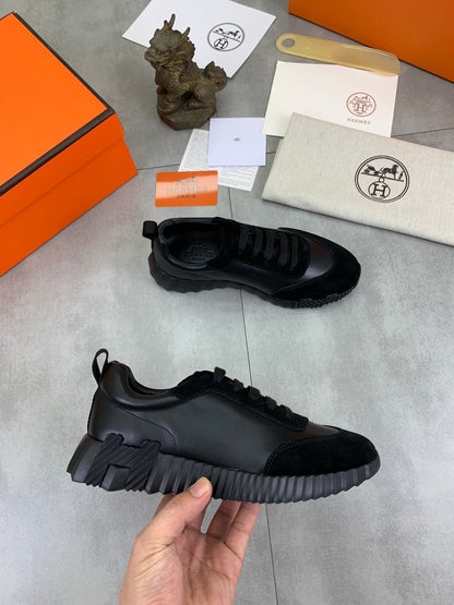 H Striped Leather Sneakers - men's shoes, detail view 5 | LUXIUM MARKET