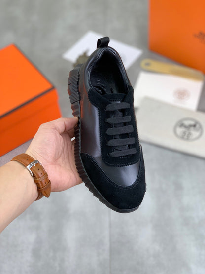 H Striped Leather Sneakers - men's shoes, detail view 9 | LUXIUM MARKET