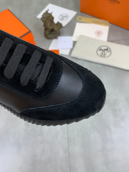 H Striped Leather Sneakers - men's shoes, detail view 6 | LUXIUM MARKET