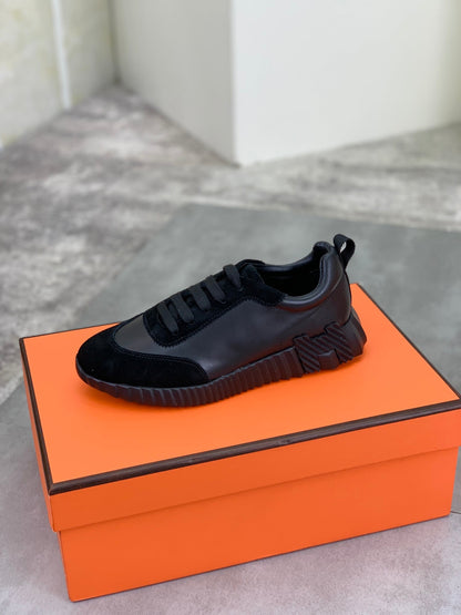 H Striped Leather Sneakers - men's shoes, detail view 7 | LUXIUM MARKET