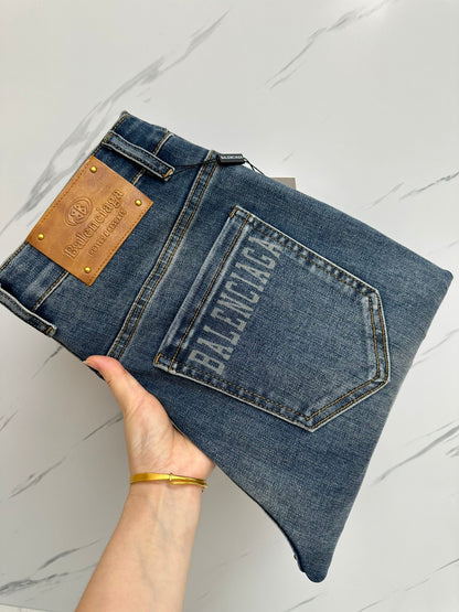 Men's Designer Washed Denim Jeans - men's clothing, detail view 9 | LUXIUM MARKET