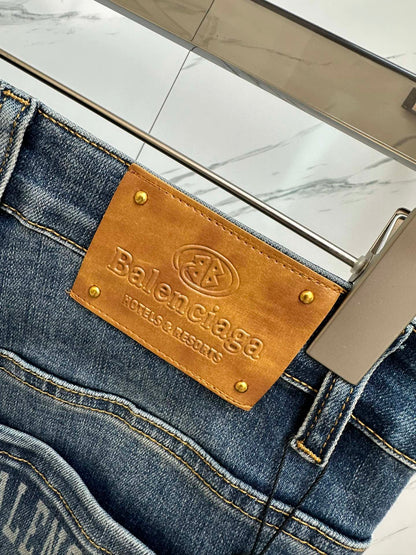 Men's Designer Washed Denim Jeans - men's clothing, detail view 3 | LUXIUM MARKET