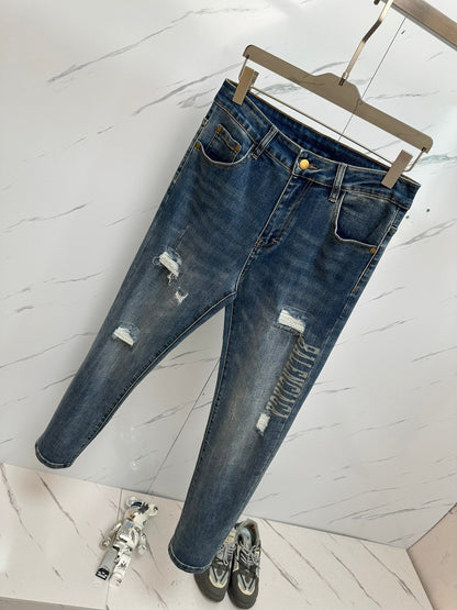 Men's Designer Washed Denim Jeans - men's clothing, detail view 5 | LUXIUM MARKET