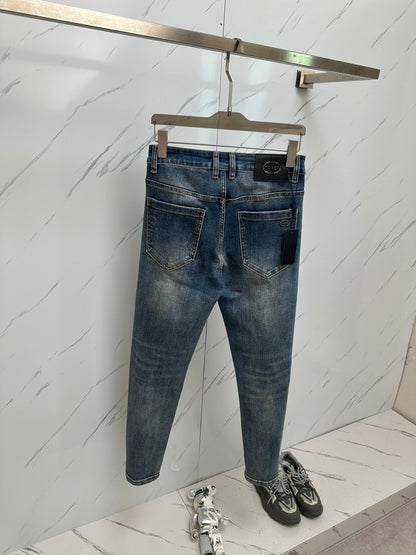 Men's Designer Washed Denim Jeans - men's clothing, detail view 10 | LUXIUM MARKET