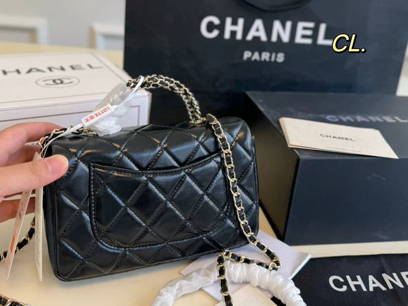 Mini Quilted Chain Top-Handle Bag