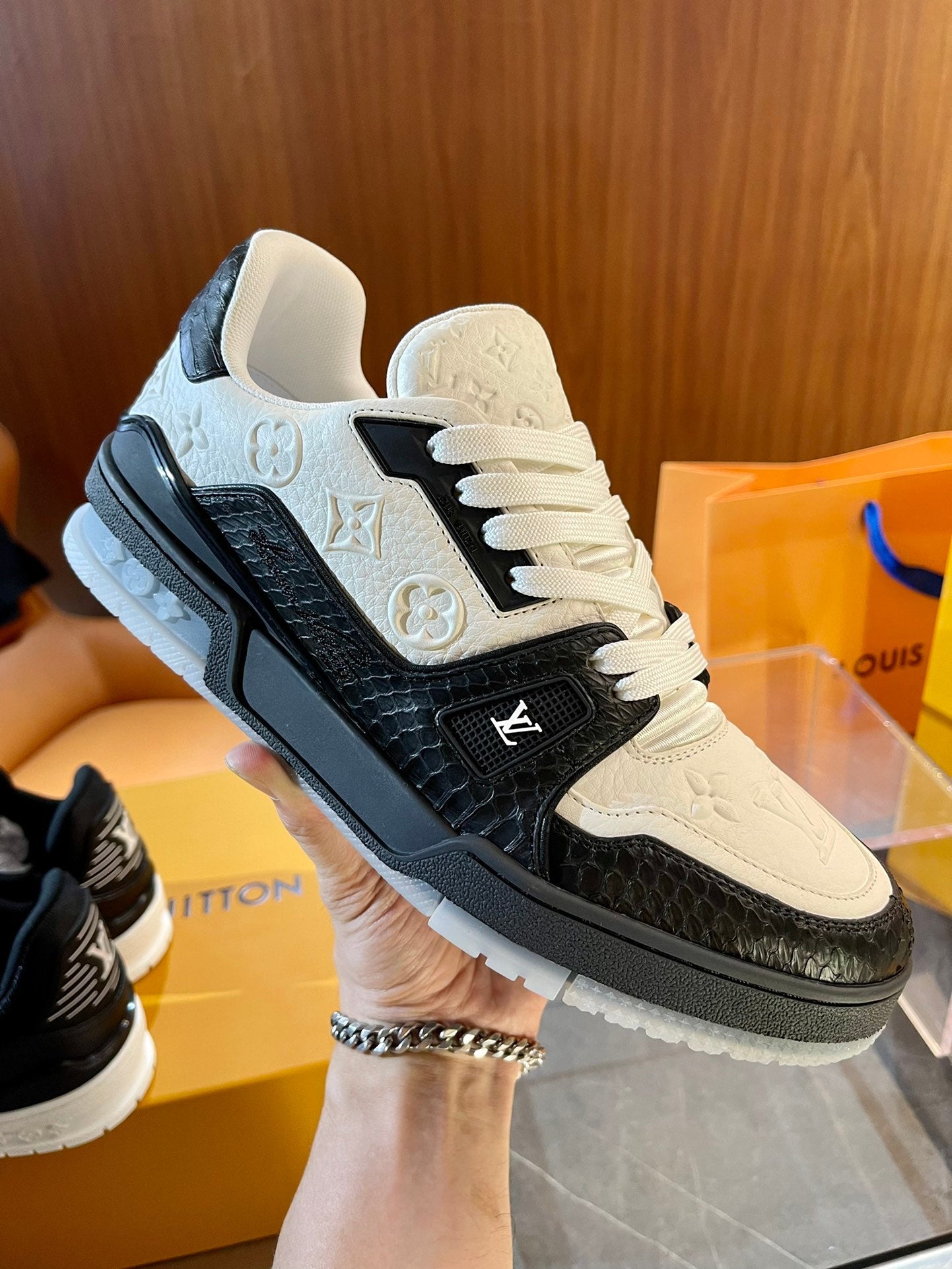 Limited Edition Snake-Pattern Embroidered Trainers