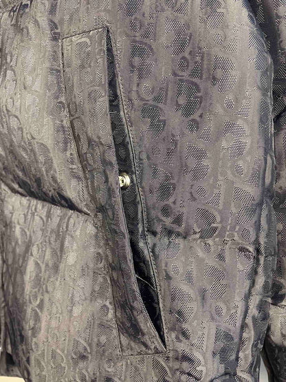 Black Jacquard Goose Down Jacket - clothing, detail view 8 | LUXIUM MARKET
