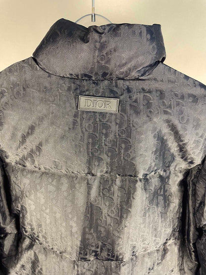 Black Jacquard Goose Down Jacket - clothing, detail view 6 | LUXIUM MARKET