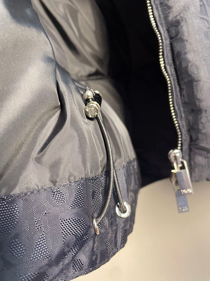 Black Jacquard Goose Down Jacket - clothing, detail view 10 | LUXIUM MARKET