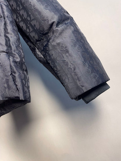 Black Jacquard Goose Down Jacket - clothing, detail view 12 | LUXIUM MARKET