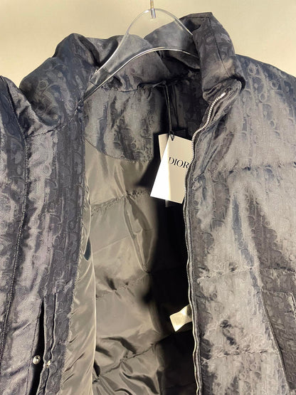 Black Jacquard Goose Down Jacket - clothing, detail view 13 | LUXIUM MARKET