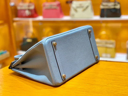 30 Togo Blue With Palladium Hardware - women's bag, detail view 7 | LUXIUM MARKET