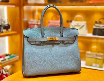 30 Togo Blue With Palladium Hardware - women's bag, detail view 4 | LUXIUM MARKET